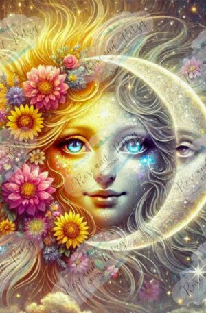 Sunlit Muze and her Lunar Companion