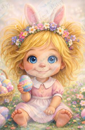 Whimsical Easter Girl by Anna Jensen