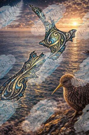 Silverfern Kiwi NZ Landmass by Callum