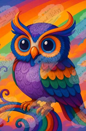 Rainbow Owl by Anna Jensen